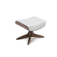 Timeout Wood X-Foot Footstool Leather